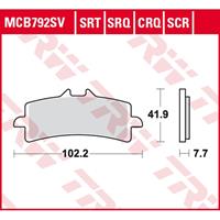 TRW SRT remblokken, en remschoenen voor de moto, MCB792SRT