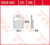 TRW Lucas Bremsbeläge organisch MCB695 35,3x48,8x6,9mm