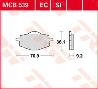 TRW Lucas Bremsbeläge organisch ECO MCB539EC 70,9x36,1x9,2mm
