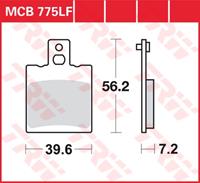 TRW Lucas Bremsbeläge organisch MCB775  39,6x56,2x7,2mm