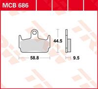 TRW Lucas Bremsbeläge organisch MCB686 58,8x44,5x9,5mm