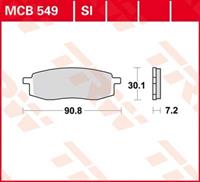 TRW Lucas Bremsbeläge organisch MCB549  90,8x30,1x7,2mm