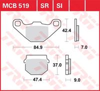 TRW SI Remblokken sinter metaal, en remschoenen voor de moto, MCB519SI