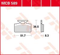 TRW Lucas Bremsbeläge organisch MCB589  51,7x36,5x8,3mm