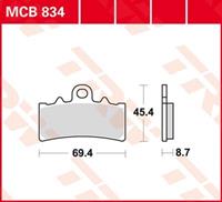TRW Lucas Bremsbeläge organisch MCB834  69,4x45,4x8,7mm