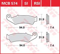 TRW SI Remblokken sinter metaal, en remschoenen voor de moto, MCB574SI