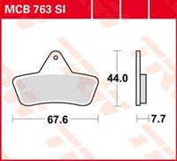 TRW SI Remblokken sinter metaal, en remschoenen voor de moto, MCB763SI