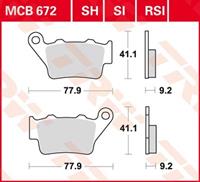 TRW SI Remblokken sinter metaal, en remschoenen voor de moto, MCB672SI