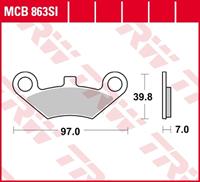 TRW SI Remblokken sinter metaal, en remschoenen voor de moto, MCB863SI