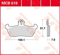 TRW Lucas Bremsbeläge organisch MCB618  100,1x51,7x7,6mm