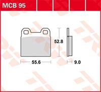 TRW Lucas Bremsbeläge organisch MCB95 55,6x52,8x9mm