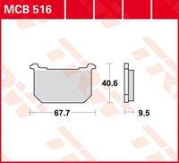 TRW Lucas Bremsbeläge organisch MCB516  67,7x40,6x9,5mm