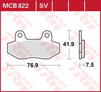 Bremsbelagsatz, Scheibenbremse Vorderachse TRW MCB822SV