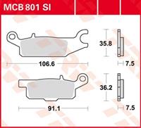 TRW SI Remblokken sinter metaal, en remschoenen voor de moto, MCB801SI