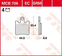 TRW Lucas Bremsbeläge organisch ECO MCB706EC 44,5x53,4x8,6mm