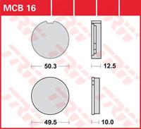 TRW Lucas Bremsbeläge organisch MCB16  50,3/49,5x12,5/10mm
