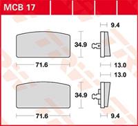 TRW Lucas Bremsbeläge organisch MCB17  71,6x34,9x9,4-13mm