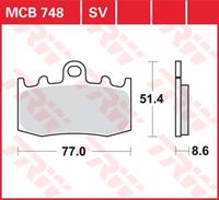 TRW SV/SH Remblokken, en remschoenen voor de moto, MCB748SV