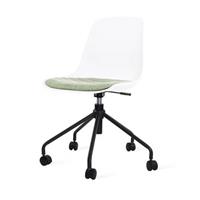 Nolon Nout bureaustoel - Witte zitting en zacht groen zitkussen
