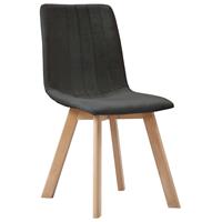 vidaXL Eetkamerstoelen 2 st stof donkergrijs