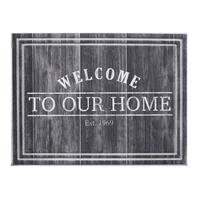 Leen Bakker Ecomat Tradition Welcome To Our Home - antraciet - 45x60 cm