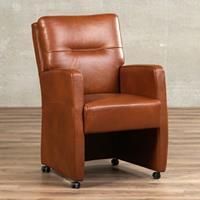 ShopX Leren eetkamerfauteuil sharp, 120+ kleuren leer, in keukenstoelen