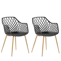 Beliani - Moderner schwarzer Stuhl im edlen Rautendesign im 2er Set Nashua - Schwarz