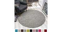 Loca Impression Shaggy Rond Vloerkleed Lichtgrijs Hoogpolig- 120 CM ROND