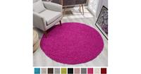 Loca Impression Shaggy Rond Vloerkleed Roze Hoogpolig- 120 CM ROND