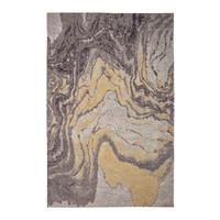 Bloomingville Teppich Hussain aus Baumwolle in Gelb und Braun 183 x 2 x 122 cm
