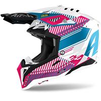 Airoh Aviator 3 Wave Motocross Helm Pink Grafik