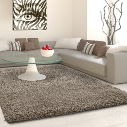 Muratap Tapijtenloods Basic Shaggy vloerkleed Taupe Hoogpolig- 160x230 CM