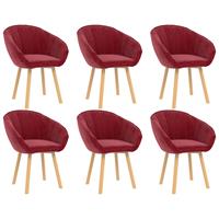 vidaXL Esszimmerstühle 6 Stk. Weinrot Samt Rot