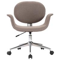 vidaXL Eetkamerstoelen draaibaar 6 st stof taupe