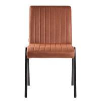 Möbel Exclusive Esszimmer Stuhl in Cognac Braun Microfaser Metallgestell