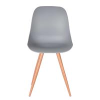 Möbel Exclusive Esszimmer Stuhl in Grau Kunststoff Metallgestell in Eiche Optik