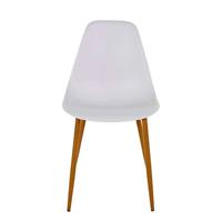 Möbel4Life Esstisch Stühle in Weiß Kunststoff Metallgestell in Eichefarben (Set)