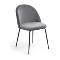 4Home Retro Stühle in Grau Samt 48 cm Sitzhöhe (2er Set)