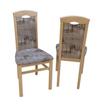 Möbel4Life Esstischstuhl aus Buche Massivholz Webstoff Bunt (2er Set)