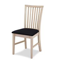 Möbel4Life Holzstühle in Eiche hell gepolsterter Sitzfläche (2er Set)