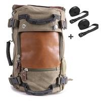 Craftride Motorrad Rucksack Canvas  VG6 Hecktasche inkl. Spanngurte 28Ltr grün