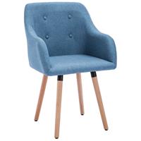 vidaXL Eetkamerstoelen 4 st stof blauw