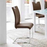 TopDesign Freischwinger Stuhl in Cappuccino Griff (4er Set)