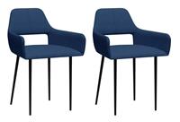 vidaXL Eetkamerstoelen 2 st stof blauw