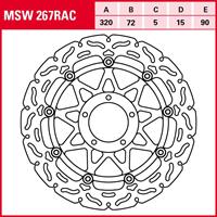 TRW Lucas Bremsscheibe RAC schwimmend MSW267RAC 320/72/90/5/