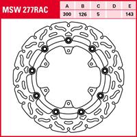 TRW Lucas Bremsscheibe RAC schwimmend MSW277RAC 300/228/126/