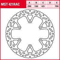 TRW Lucas Bremsscheibe RAC starr MST421RAC 290/130/150/4,5mm