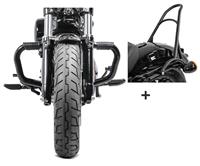 Craftride Set Sturzbügel Mustache mit Sissybar CR1 für Harley Sportster 1200 CA Custom 13-16  schwarz