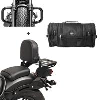 Craftride Sissybar Set für Honda Rebel 500 17-19 mit Sturzbügel und Hecktasche  RH10-5