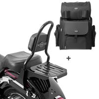 Craftride Sissybar CSM + Hecktasche für Harley Softail 07-17 abnehmbar mit Gepäckträger 